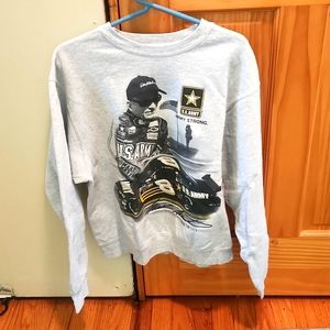 Woman's Official Nascar grey sweatshirt sz med Supporting #8 Mark Martin US Army